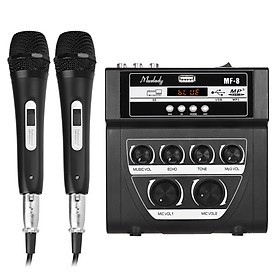 Muslady MF-8 Mini Sound Audio Mixer Stereo Echo Mixers Dual Mic Inputs Support BT Recording MP3 Function with 2 Set