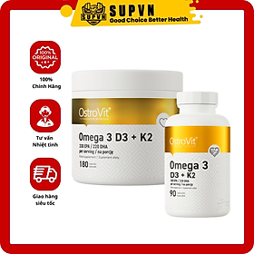 Dầu cá Omega 3 D3+K2(MK7) Ostrovit (90 viên - 180 viên) - Hỗ Trợ Sức Khỏe Toàn Diện Bổ Trợ Xương Khớp Và Hệ Miễn Dịch - Fish Oil