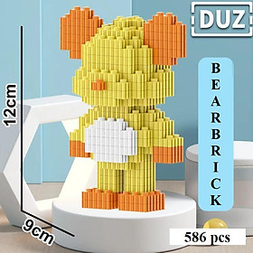 Đồ chơi mô hình lắp ráp Gấu bạo lực Bearbrick 3D size 12cm lắp ráp xếp hình bear brick mini 3D dễ thương
