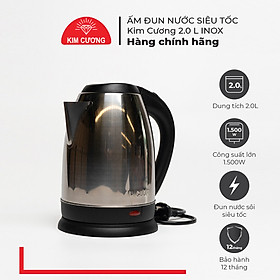 Mua Ấm Đun Nước Siêu Tốc Inox 2 Lít Kim Cương - Hàng Chính Hãng