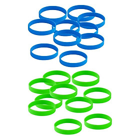20x Blank Silicone Wristbands Fashion Rubber Bracelet Blue