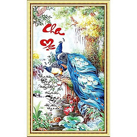 Mua Tranh Đính Đá CHA MẸ (ĐÁ ABC CAO CẤP). Kích Thước: 90cm x 55cm