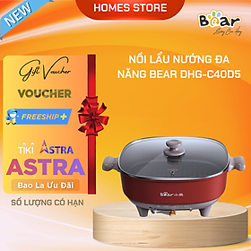 Mua Nồi Điện Đa Năng  Nồi Lẩu Điện BEAR DHG-C50S8 Dung Tích 5 Lít Công Suất 1350 W - Hàng Chính Hãng