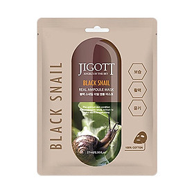 MẶT NẠ ỐC SÊN ĐEN-JIGOTT BLACK SNAIL REAL AMPOULE MASK 27ml