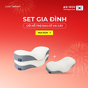 Set gối gia đình - Gối ngủ ngon giảm đau vai gáy cổ - Sleep Therapy - Màu ngẫu nhiên