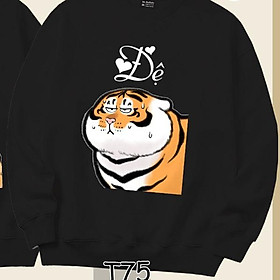 Áo Sweater cặp đôi Hổ Xếp Đệ dễ thương Mr.Buffalo - T75-Đen