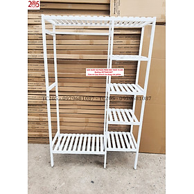 Mua TỦ TREO QUẦN ÁO GỖ THÔNG DOUBLE HANGER MÀU TRẮNG - Dài 85 x Cao 150 x Rộng 35cm