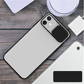 Ốp lưng kéo nắp cao cấp dành cho iPhone 12 Pro Max  11 Pro Max  XR  XXS  XS Max  7 Plus 8 Plus  11 Pro  12 Pro  11 12  12 Mini - Hàng chính hãng - 11 - Màu đen
