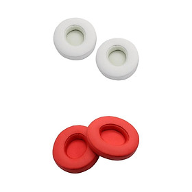 Replacements Ear Pad Earpads Cushions for Beats Solo 2 Solo 3 Headphones Red & White