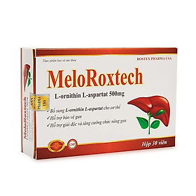 Combo 2 Hộp Meloroxtech L-ornithine L-aspartat giảm men gan, xơ gan, gan nhiễm mỡ - 30 viên