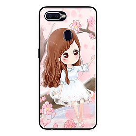 Ốp Lưng in cho Oppo F9 Mẫu Nàng Chibi Nền Hồng - Hàng Chính Hãng
