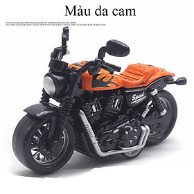 Đồ chơi mô hình xe mô tô Harley Davidson KAVY-18 bằng hợp kim và nhựa chạy cót nhiều màu - Da cam