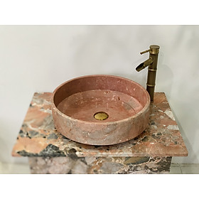Mua CHẬU LAVABO ĐÁ TỰ NHIÊN MÀU HỒNG HVM09