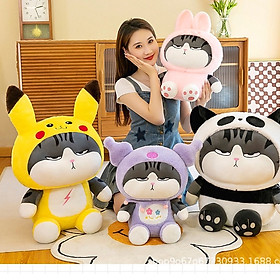 Gấu bông mèo hoàng thượng cosplay thỏ hồng, panda, ếch xanh, pikachu, stitch siêu cưng (25cm--->80cm) hàng xịn cao cấp loại 1, an toàn cho người sử dụng