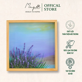 Tranh hoa giấy handmade trang trí cao cấp ROMANCE Lavender Field