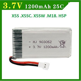 Pin Máy Bay Điều Khiển Dung Lượng Cao 3.7V 1200mAh 25C( X5SW .X5S.X5SC.M18..)