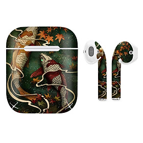 Mua Miếng dán skin chống bẩn cho tai nghe AirPods in hình cá chép Koi mùa thu - CHR017 (bản không dây 1 và 2)
