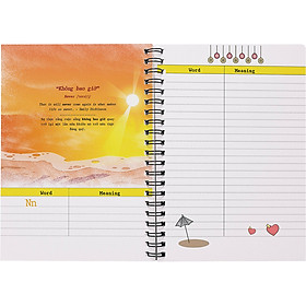 Sổ Tay Nhật Ký Từ Vựng - Truyền Cảm Hứng Học Tập Và Làm Việc VPP Đinh Tị (13 x 18 cm)