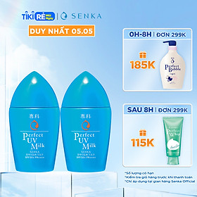 Bộ đôi Kem chống nắng Nhật Bản Kiềm Dầu - Không Gây Mụn dạng sữa SENKA PERFECT UV MILK 40ml