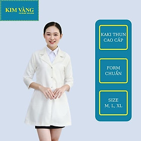 Mua [KIM VÀNG] Áo Blouse bác sĩ, áo dược sĩ, đồng phục bệnh viện tay ngắn chất liệu Kaki thun - Mẫu 05 - M tại May Kim Vàng