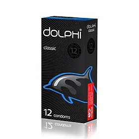 0131498 DOLPHI Bao Cao Su Siêu Mỏng, Bôi Trơn Hộp 12 cái