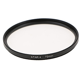 Optics 72mm 4 Point Star Special Effect Camera Cadorders Lens Filter Black