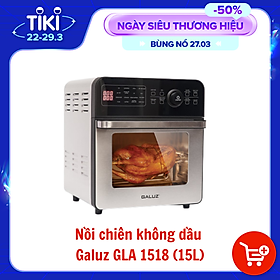 Mua Nồi chiên không dầu GALUZ GLA 1518  dung tích 15L  công suất 1800W  vỏ ngoài bằng inox 304  bộ phụ kiện đa dạng lồng chiên  xiên quay gà  vỉ nướng  hàng chính hãng