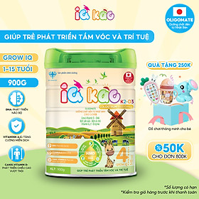 Sữa bột IQ KAO GROW IQ phát triển chiều cao và trí thông minh cho trẻ phát triển toàn diện hộp 900g