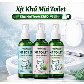 (Combo 3) Xịt Toilet Trước Khi Đi Vệ Sinh AroMazz, Xịt Khử Mùi Nhà Vệ Sinh Từ Tinh Dầu Thiên Nhiên An Toàn Cho Gia Đình Dùng Hàng Ngày 120ml