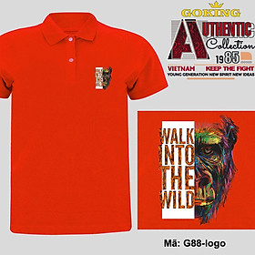 WALK INTO THE WILD, mã logo-g88. Áo thun polo cổ trụ cho nam nữ, form unisex. Áo phông cá sấu hàng hiệu Goking, quà tặng cao cấp cho gia đình, cặp đôi, doanh nghiệp