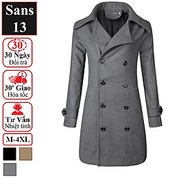 Hình ảnh Áo Măng Tô Nam Dáng Dài - Áo Khoác Dạ Nam Dài Sans13 Sans Shop San Shop
