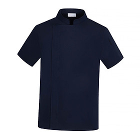 Chef Coat Jacket with Pocket Short Sleeve Shirt Breathable Waiter Apparel - 4XL