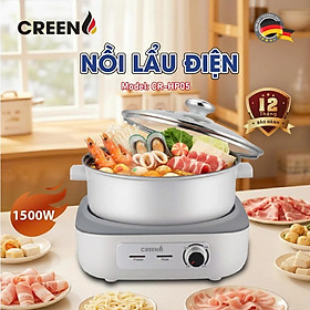 Nồi Lẩu Điện Đa Năng 5L CREEN CR-HP05 Thiết Kế Tháo Rời Độc Đáo, 1500W Bảo Hành 12 Tháng - Hàng Chính Hãng