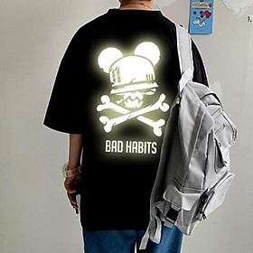 Áo Thun Phản Quang Nam Nữ In hình BAD HABITS , áo chất, đi đêm, đi phượt bao ngầu, nhìn đã mắt