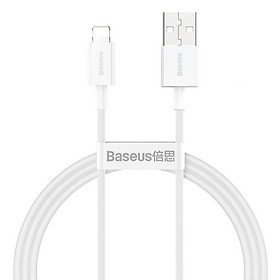 Cáp sạc cho iPhone iPad Baseus Superior Series Fast Charging Data Cable USB to iP 2.4A, 480Mbps, Fast charge, ABS TPE Cable- Hàng chính hãng - Trắng - 2 mét