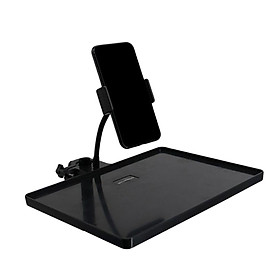 Microphone Stand Tray Adjustable Music Stand Accessories Clamp Rack Holder Broadcast Stable Shelf with Anti Rolling Protector