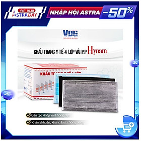 Khẩu trang y tế 4 lớp vải không dệt Hynam - (50 cái/ hộp) - Màu xám