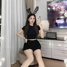Set bộ áo tay ngắn cuốn biên thời trang XIXO mã SET0006