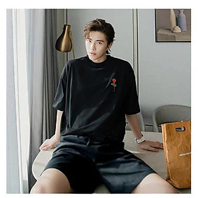 Áo thun Stee nam tay lỡ unisex form rộng overtee Hoa Hồng Rose chất vải cotton xịn Trumunisex aothununisex aophongnam