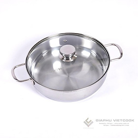 NỒI LẨU INOX 3 ĐÁY NẮP KÍNH VIETCOOK