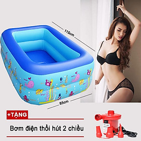 Bể Bơi Phao Cho Bé - 2 Tầng – 1m2 – Có Đáy Chống Trượt 