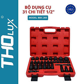 Mua Bộ dụng cụ 31 chit tiết 1/2  Bộ khẩu tuýp vặn ốc  mở bulong BDC-203 Tholux