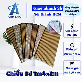 Hình ảnh Chiếu điều hòa sợi mây 3D có lớp lót lụa/ cao su A 1m4x2m/ 1m6x2m/ 1m8x2m