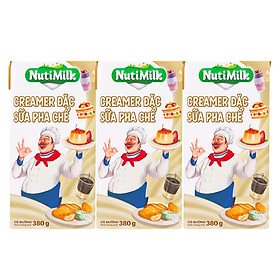 Combo 3 Creamer đặc Sữa pha chế có đường Nuti Hộp 380g CB3.SDH01TI NUTIFOOD