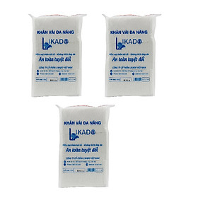 3 Bịch LIKADO 400g Mẫu Mới (15 x 20cm)  - Gấp đôi khăn rút