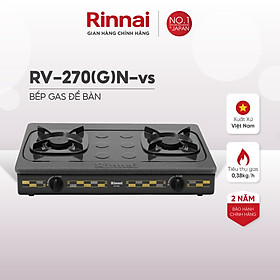 Mua Bếp gas dương Rinnai RV-270(G)N mặt bếp kính Schott và kiềng bếp men - Hàng chính hãng