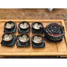 Mua Bộ ấm trà men hỏa biến 3D hoa lòng chén S2