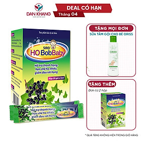 Siro Ho Cho Bé Bobbaby Dân Khang Hỗ Trợ Thanh Họng Giảm Đau Rát Do Ho - Hộp 30 gói x 5ml