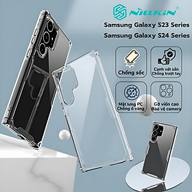 Ốp lưng TPU chống sốc cho Samsung Galaxy S24 Plus / S24 Ultra hiệu Nillkin Nature TPU Pro Case (chống chịu mọi va đập bảo vệ các góc, siêu mỏng chỉ 0.6mm) - hàng nhập khẩu