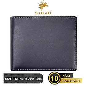 Bóp Nam Cao Cấp NAPA FULL GRAIN, Da Bò Siêu Bền Bỉ, Size Trung, Thiết Kế Đơn Giản, Dáng Ngang - Gập 2, Đựng Tiền và Thẻ ATM Tiện Dụng – Hàng Chính Hãng SAIGIO